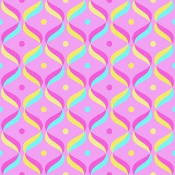 Retro vibes of wavy ogee pattern, abstract seamless vector background イラスト素材