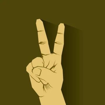 Retro victory sign hand vector Stock-Illustration