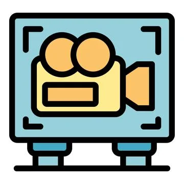 Retro video camera icon displaying recording process Stock Illustration