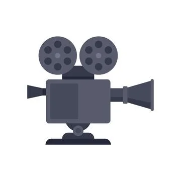 Retro video camera icon flat isolated Stock Illustration