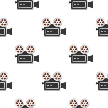 Retro video camera pattern for wallpaper design. Modern vector illustration Stock Illustration