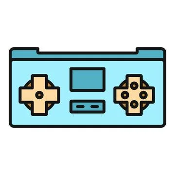 Retro video game controller flat icon design Stock Illustration