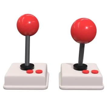 Retro video game controller gamepad joystick 3d Stock Illustration
