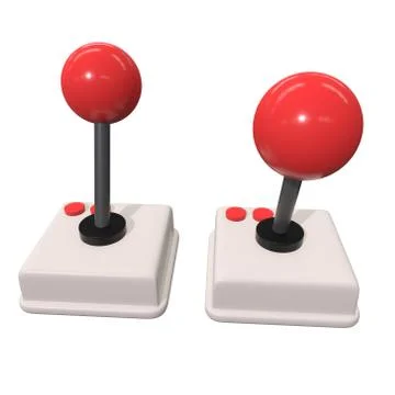 Retro video game controller gamepad joystick 3d Stock Illustration