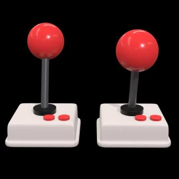 Retro video game controller gamepad joystick 3d Stock Illustration