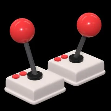 Retro video game controller gamepad joystick 3d Stock Illustration