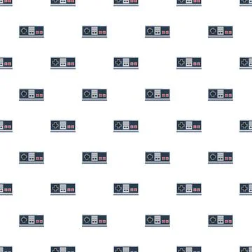 Retro video game controller seamless pattern background Stock Illustration