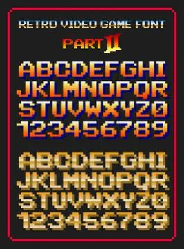 Retro video game font Stock Illustration