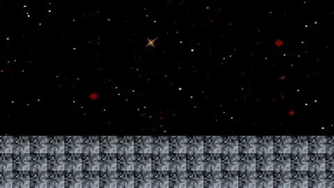Retro Video Game Graphic of Starry Night Stock Footage 104337893