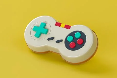 Retro Video Game Joystick Controller. 3d Rendering Stock Illustration