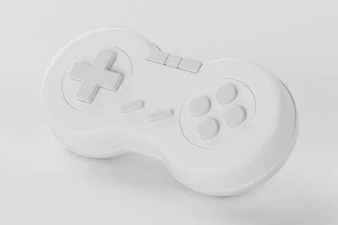 Retro Video Game Joystick Controller in Clay Style. 3d Rendering Stock Illustration