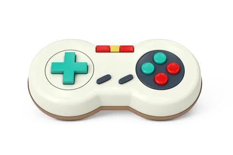 Retro Video Game Joystick Controller. 3d Rendering Stock Illustration