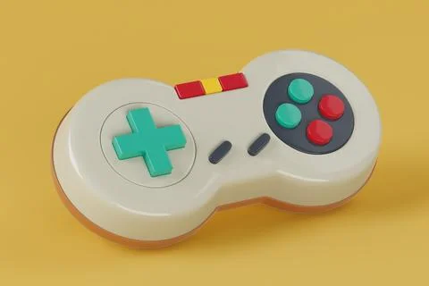 Retro Video Game Joystick Controller. 3d Rendering Stock Illustration