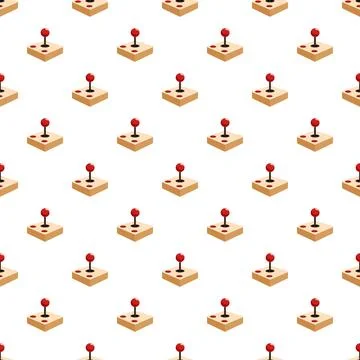 Retro video game joystick controllers repeating pattern background Illustrazione stock