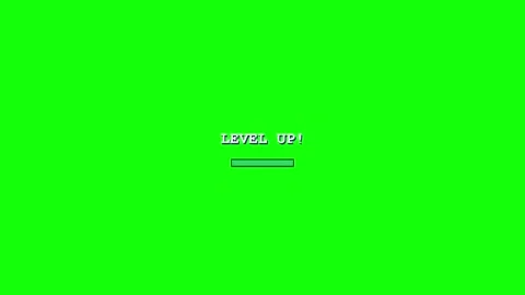 Retro video game level up text with progress bar on green screen chroma key Vídeos de archivo 344233107