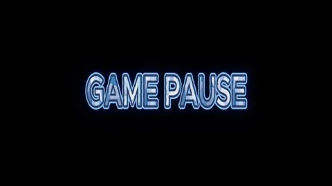 Retro video game next level, game pause, and continue text Video stock 311848128
