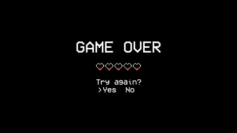 Retro Video Game Over Screen on a Black Background. 스톡 동영상 262761392