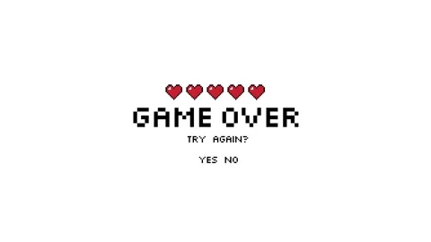 Retro Video Game Over Screen on a White Background. 스톡 동영상 262761424