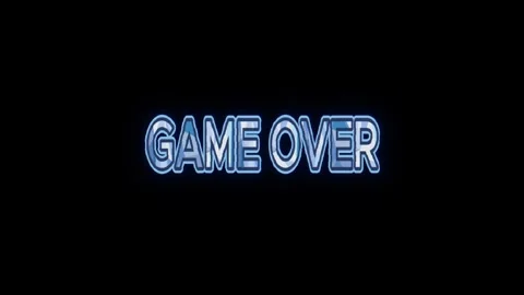 Retro video game over text displayed on an old TV screen with glitch effects 스톡 동영상 311848141