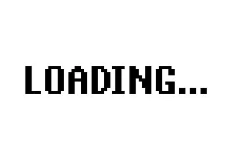 Retro video game pixel LOADING screen. Game loading old vintage game play Stock Illustration