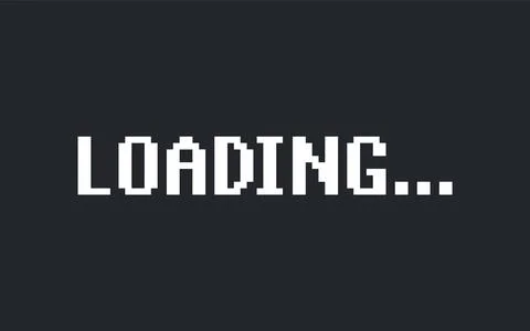 Retro video game pixel LOADING screen. Game loading old vintage game play Illustrazione stock