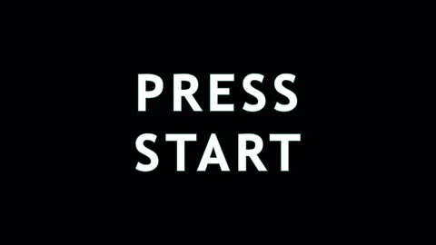 Retro video game start button glitching digitally against dark background w.. Stock Footage 344037195