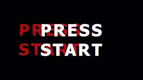 Retro Video Game Start Button Glitching with Digital Distortion during Game.. Stock Footage 344037199