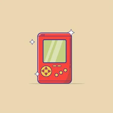 Retro Video Games Console Vector Illustration. Stock Illustration