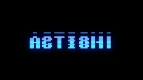Retro videogame ACTION word text computer old tv glitch interference noise Stock-Footage 88523399