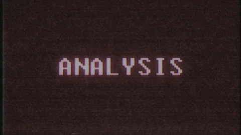 Retro videogame ANALYSIS word text computer tv glitch interference noise screen Video stock 90116724