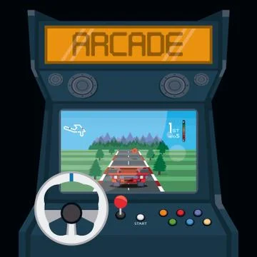 Retro videogame  arcade machine card Illustrazione stock