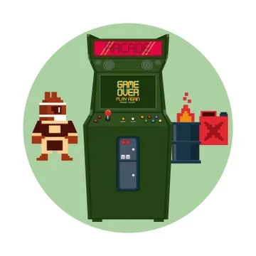 Retro videogame  arcade machine Illustrazione stock