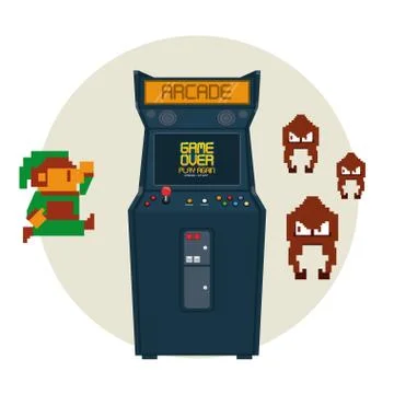 Retro videogame  arcade machine Illustrazione stock