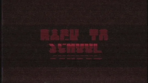 Retro videogame BACK TO SCHOOL text computer old tv glitch interference noise Stock Footage 88534047