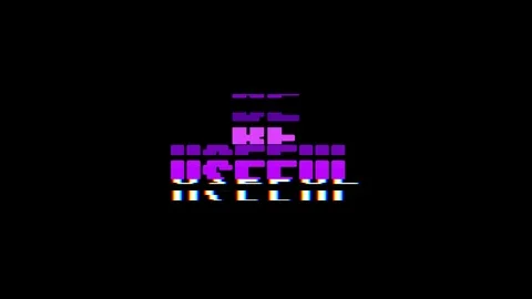 Retro videogame BE USEFUL text computer old tv glitch interference noise screen Stock-Footage 88615468