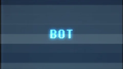 Retro videogame BOT word text computer tv glitch interference noise screen Stock Footage 90600012