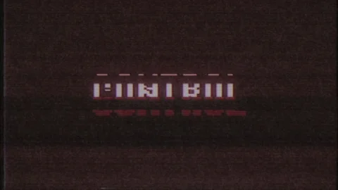 Retro videogame CONTROL word text computer tv glitch interference noise screen Stock Footage 90276630