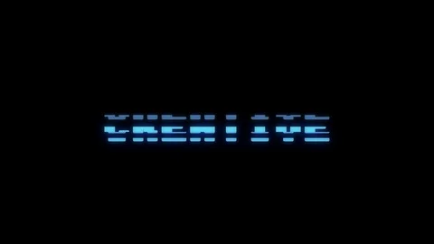 Retro videogame CREATIVE word text computer tv glitch interference noise screen Video stock 89778664