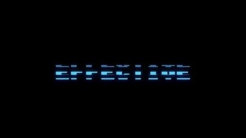 Retro videogame EFFECTIVE word text computer tv glitch interference noise screen Stock Footage 89781096