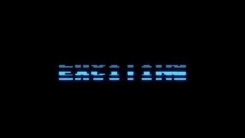 Retro videogame EXITING word text computer tv glitch interference noise screen Video stock 89775065