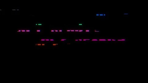 Retro videogame get ready text on old tv glitch interference screen ... New Stock Footage