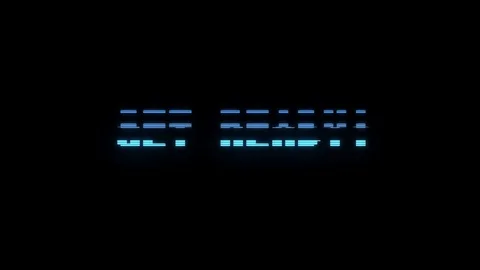Retro videogame GET READY text computer HUD holographic glitch interference Stock Footage 87313002