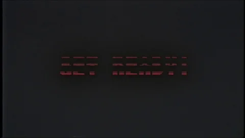 Retro videogame GET READY text computer old tv glitch interference noise screen Stock Footage 87313104