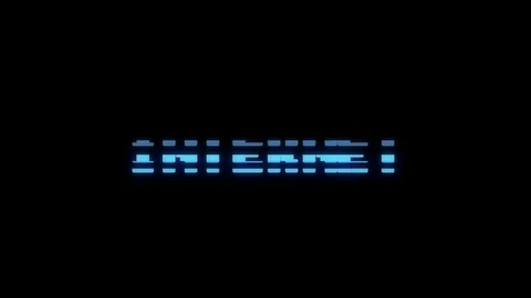 Retro videogame INTERNET word text computer tv glitch interference noise screen Stock Footage 89866499