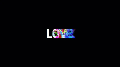 Retro videogame LOVE text computer old tv glitch interference noise screen Stock Footage 103046181