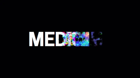 Retro videogame MEDICINE text computer old tv glitch interference noise screen Stock Footage 103046352
