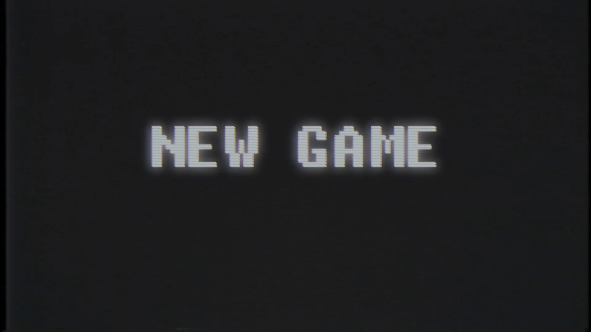 retro videogame NEW GAME word text computer old tv glitch interference noise