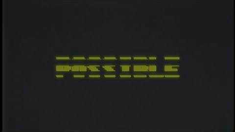 Retro videogame POSSIBLE word text computer tv glitch interference noise screen Stock Footage 89911431