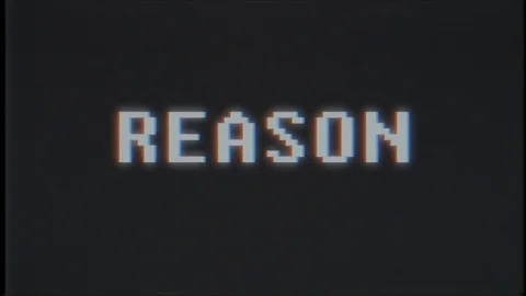 Retro videogame REASON text computer old tv glitch interference noise screen Video stock 87199013