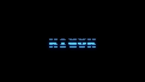 Retro videogame RIGOR word text computer tv glitch interference noise screen Stock Footage 89780385